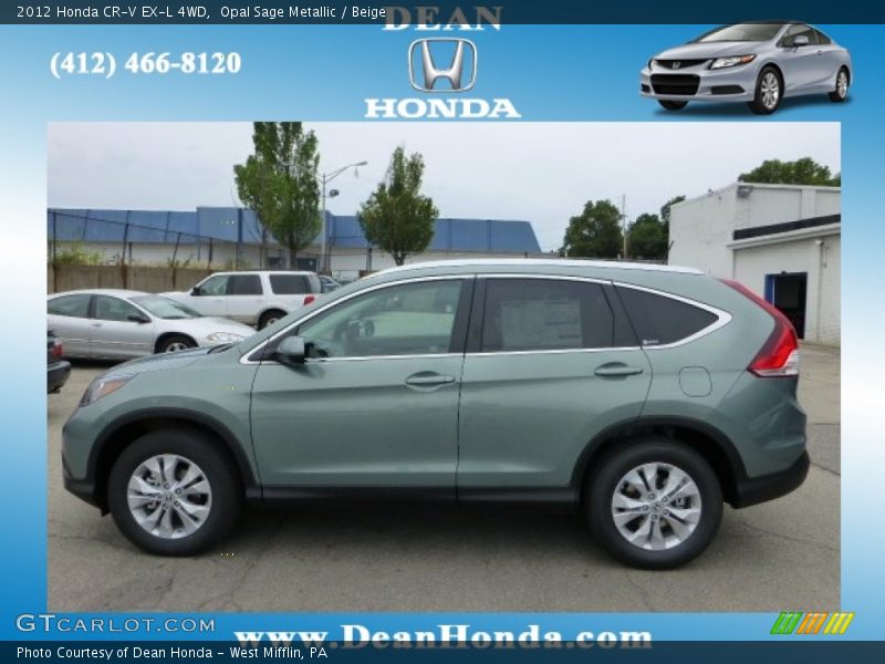 Opal Sage Metallic / Beige 2012 Honda CR-V EX-L 4WD