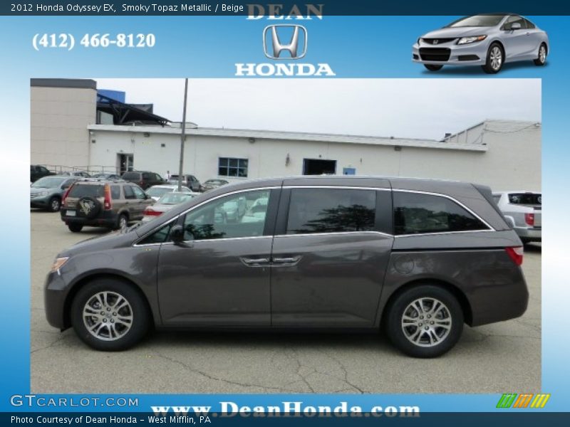 Smoky Topaz Metallic / Beige 2012 Honda Odyssey EX