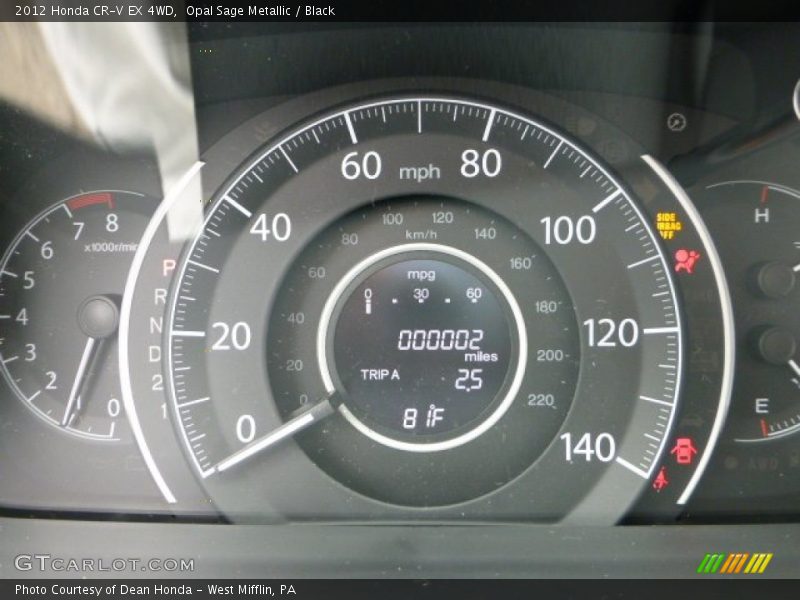 Opal Sage Metallic / Black 2012 Honda CR-V EX 4WD