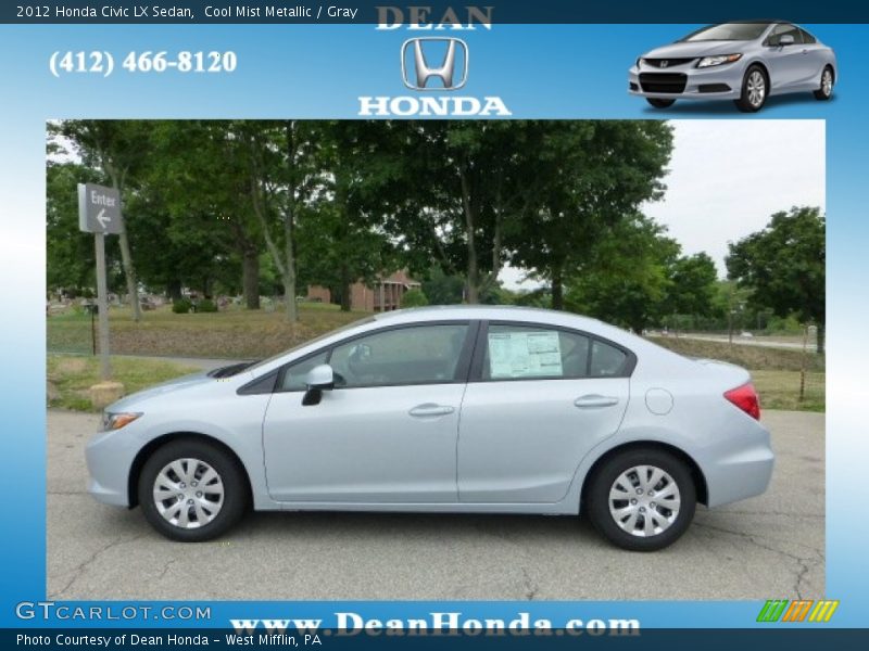 Cool Mist Metallic / Gray 2012 Honda Civic LX Sedan