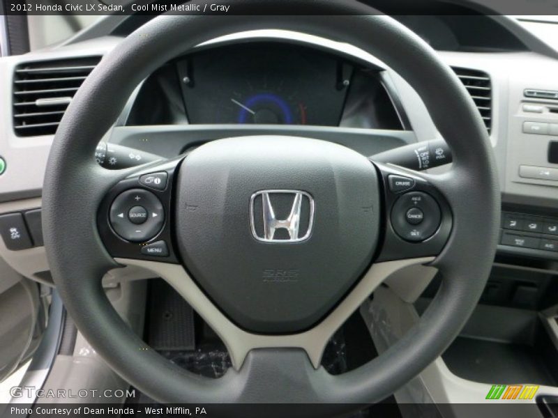 Cool Mist Metallic / Gray 2012 Honda Civic LX Sedan