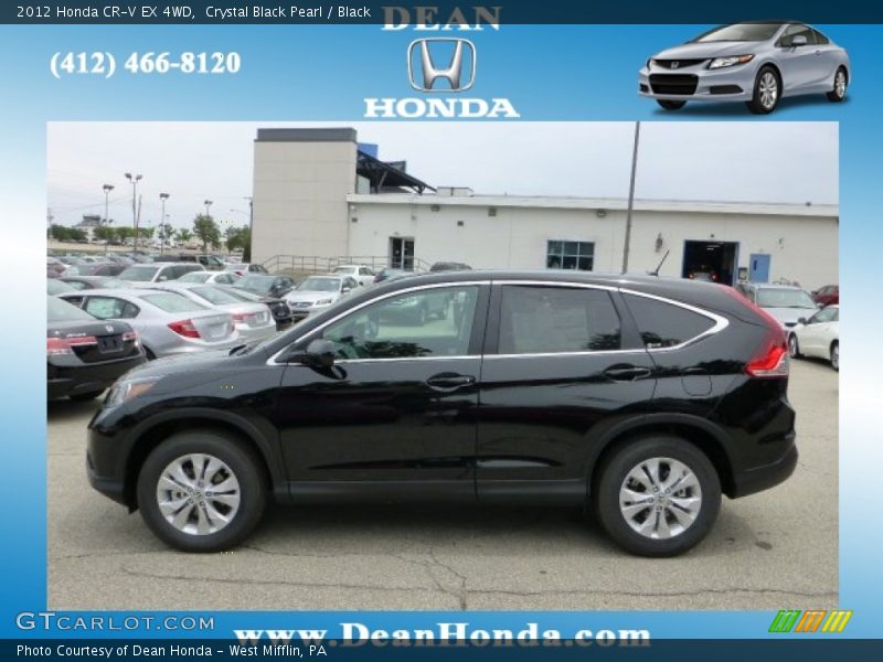 Crystal Black Pearl / Black 2012 Honda CR-V EX 4WD