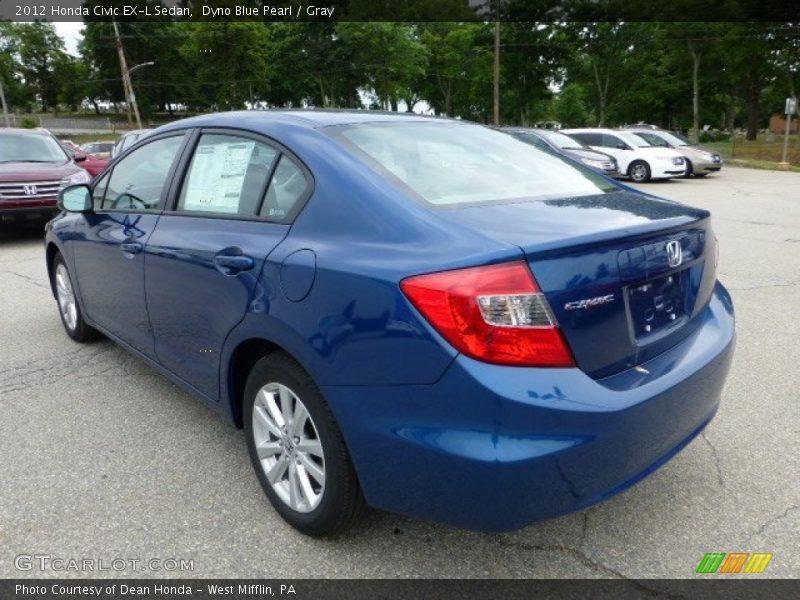 Dyno Blue Pearl / Gray 2012 Honda Civic EX-L Sedan