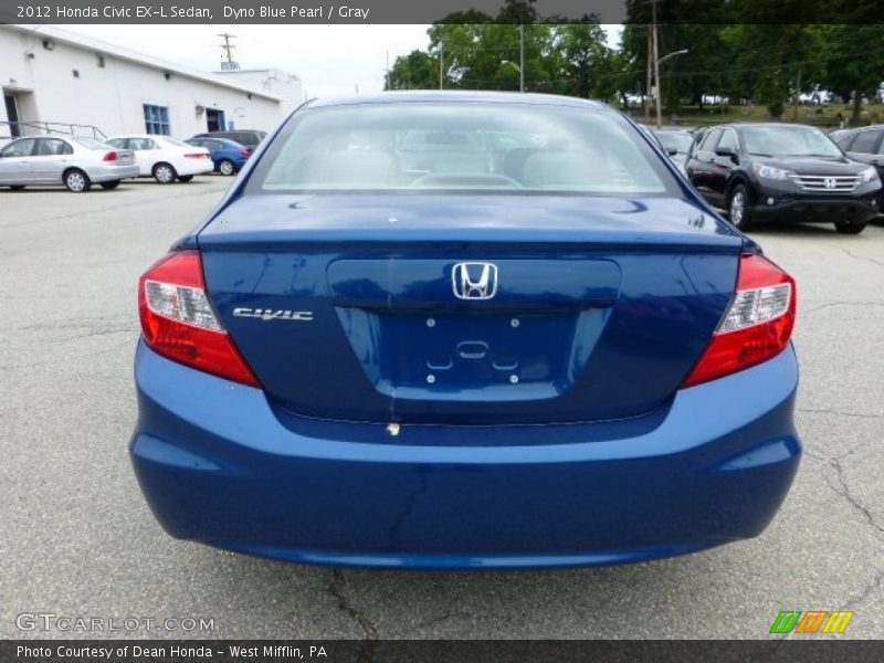Dyno Blue Pearl / Gray 2012 Honda Civic EX-L Sedan