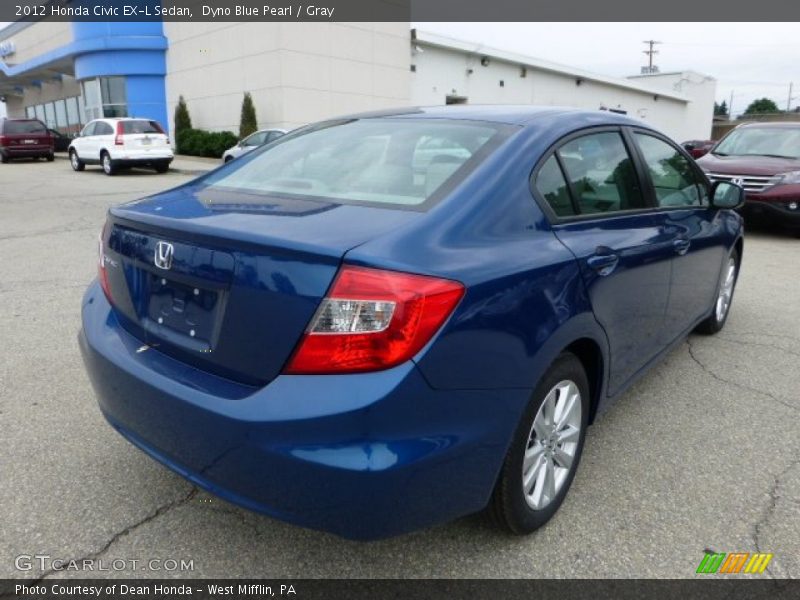 Dyno Blue Pearl / Gray 2012 Honda Civic EX-L Sedan