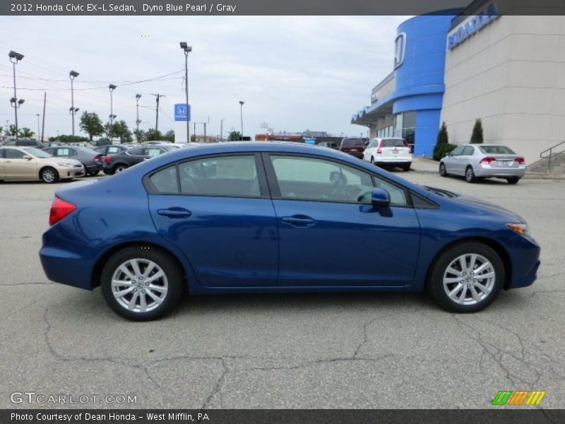 Dyno Blue Pearl / Gray 2012 Honda Civic EX-L Sedan
