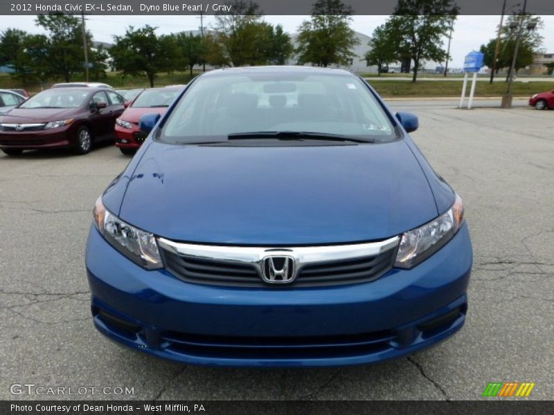 Dyno Blue Pearl / Gray 2012 Honda Civic EX-L Sedan