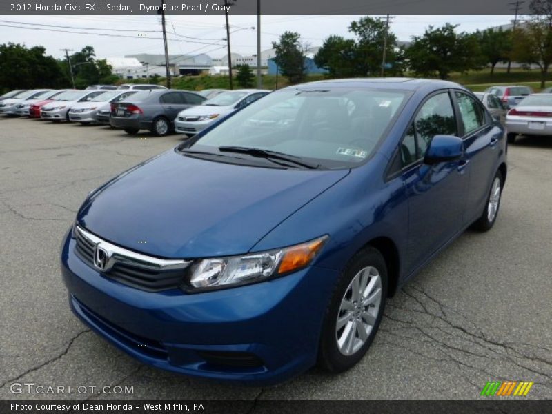 Dyno Blue Pearl / Gray 2012 Honda Civic EX-L Sedan