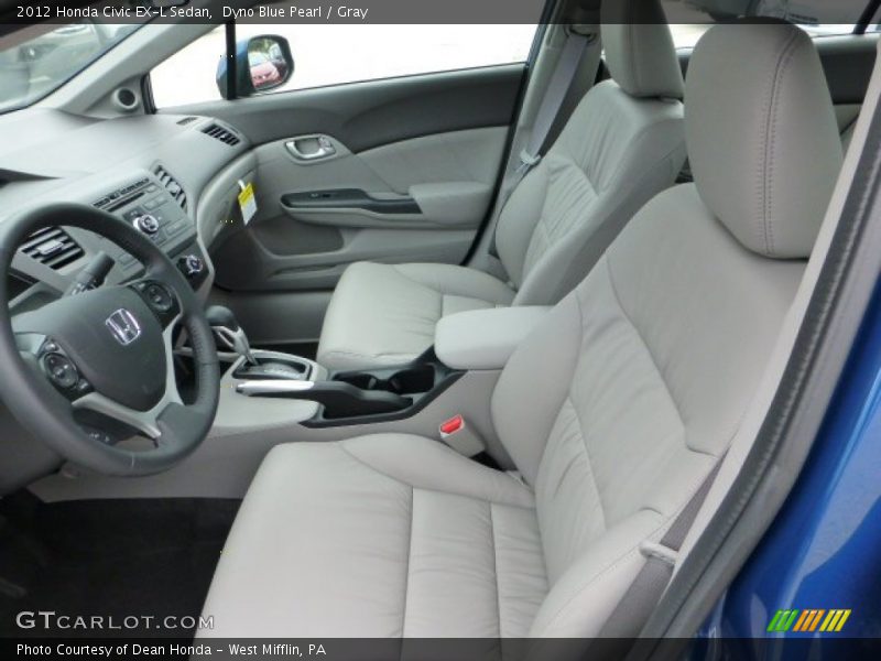 Dyno Blue Pearl / Gray 2012 Honda Civic EX-L Sedan