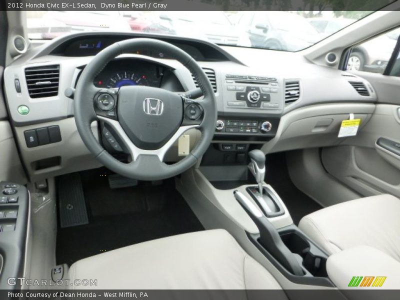 Dyno Blue Pearl / Gray 2012 Honda Civic EX-L Sedan