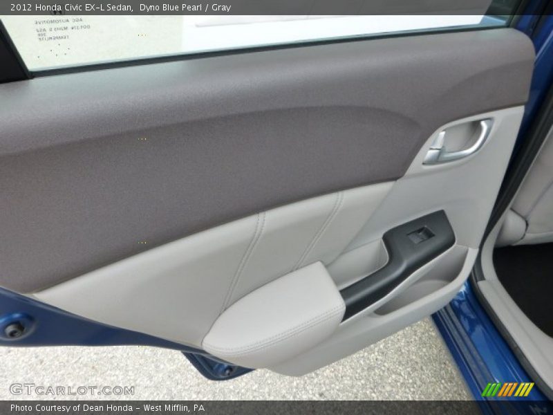 Dyno Blue Pearl / Gray 2012 Honda Civic EX-L Sedan