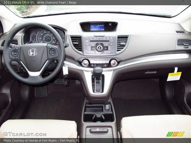 White Diamond Pearl / Beige 2012 Honda CR-V EX