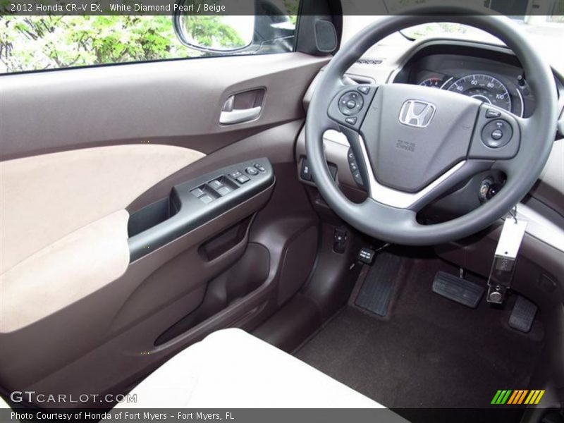 White Diamond Pearl / Beige 2012 Honda CR-V EX