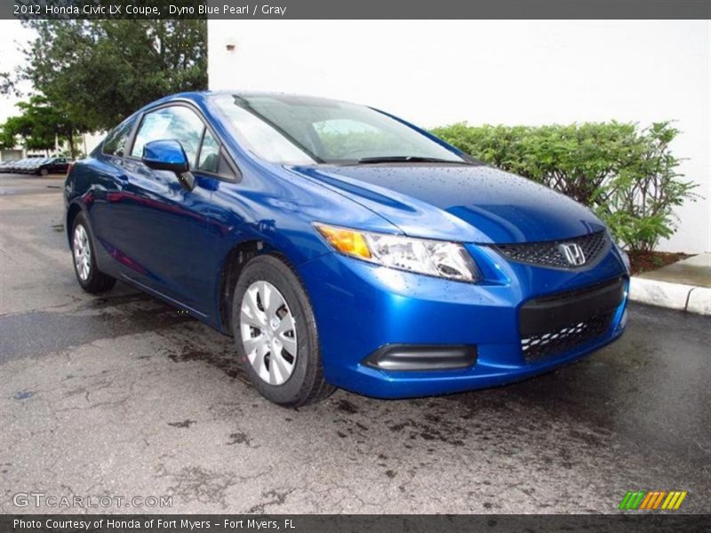 Dyno Blue Pearl / Gray 2012 Honda Civic LX Coupe
