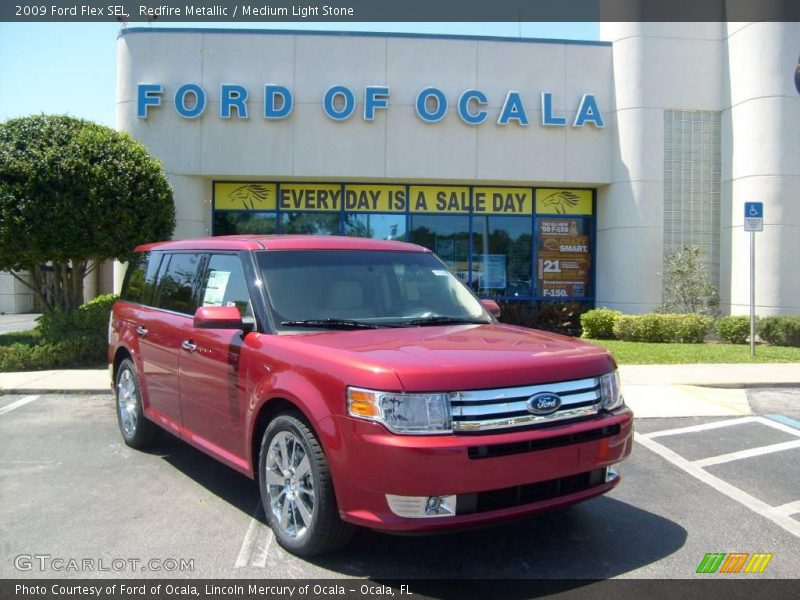 Redfire Metallic / Medium Light Stone 2009 Ford Flex SEL