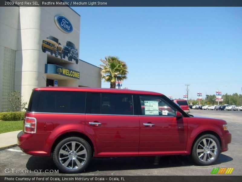 Redfire Metallic / Medium Light Stone 2009 Ford Flex SEL