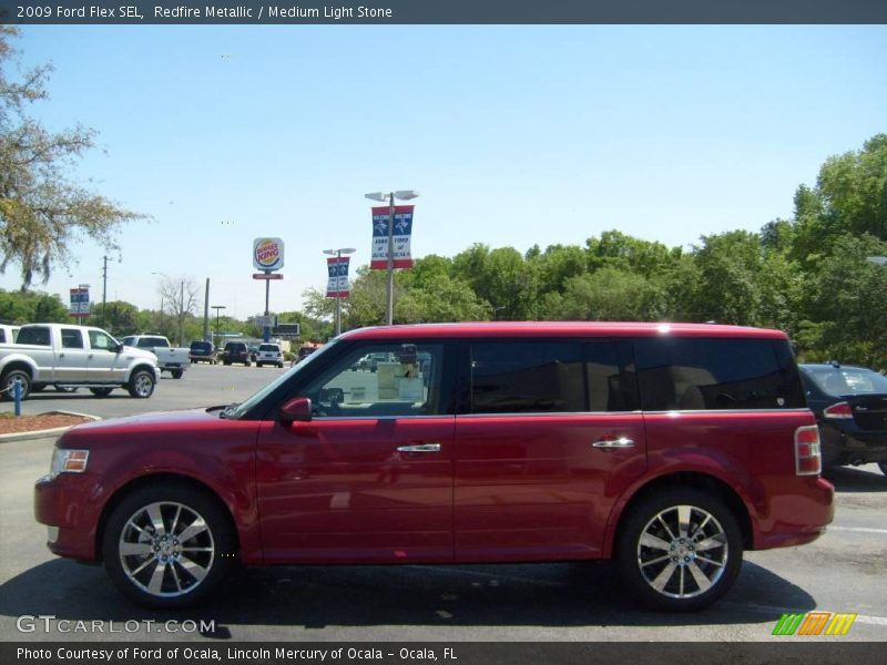 Redfire Metallic / Medium Light Stone 2009 Ford Flex SEL