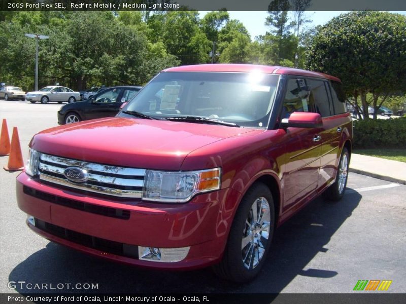Redfire Metallic / Medium Light Stone 2009 Ford Flex SEL