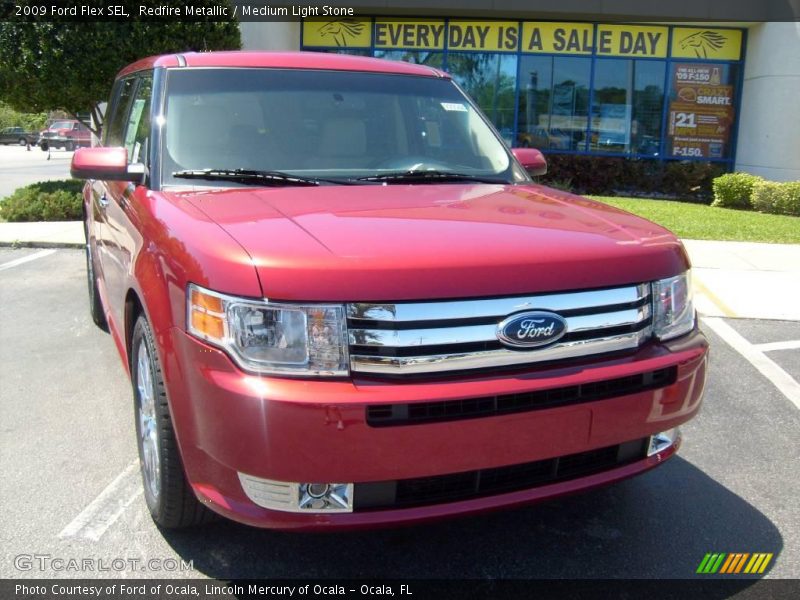Redfire Metallic / Medium Light Stone 2009 Ford Flex SEL