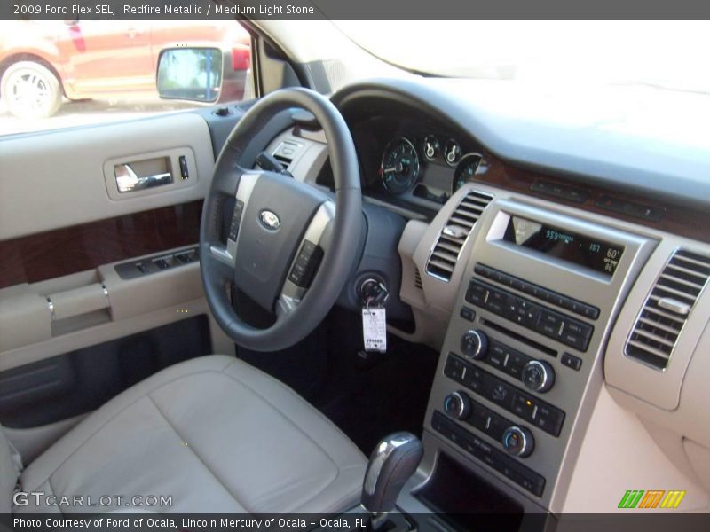 Redfire Metallic / Medium Light Stone 2009 Ford Flex SEL