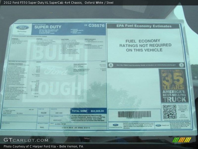Oxford White / Steel 2012 Ford F550 Super Duty XL SuperCab 4x4 Chassis