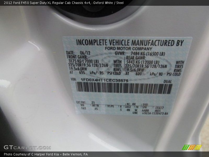 Oxford White / Steel 2012 Ford F450 Super Duty XL Regular Cab Chassis 4x4