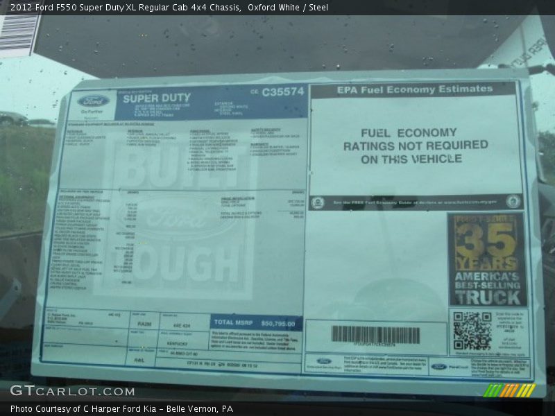 Oxford White / Steel 2012 Ford F550 Super Duty XL Regular Cab 4x4 Chassis