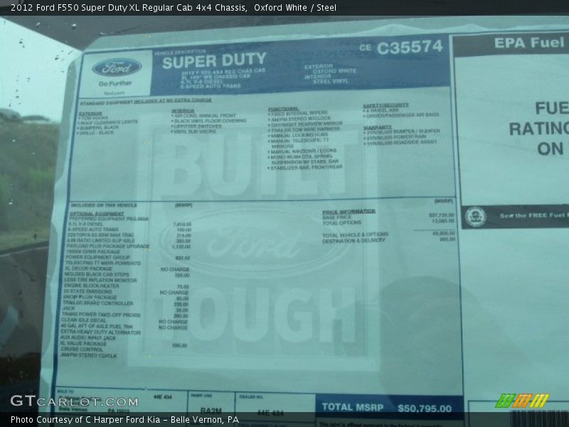 Oxford White / Steel 2012 Ford F550 Super Duty XL Regular Cab 4x4 Chassis