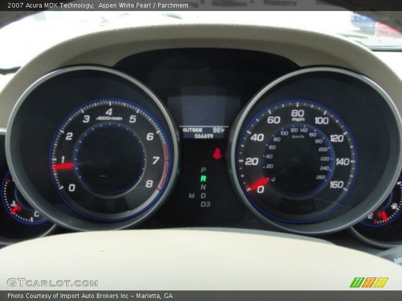 Aspen White Pearl / Parchment 2007 Acura MDX Technology
