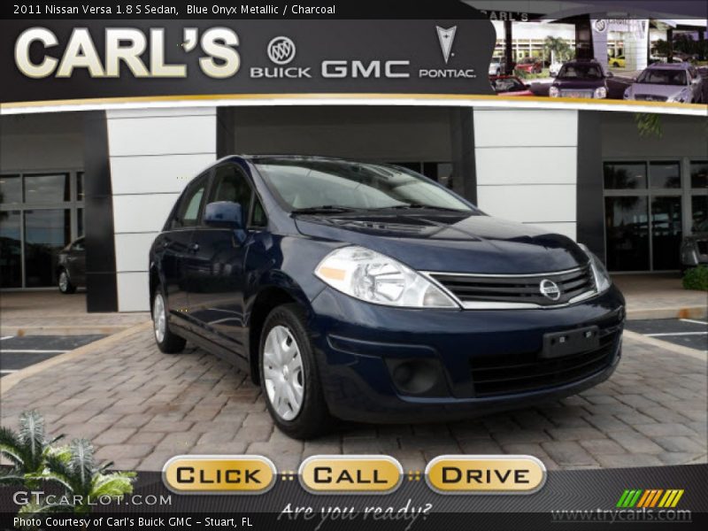 Blue Onyx Metallic / Charcoal 2011 Nissan Versa 1.8 S Sedan