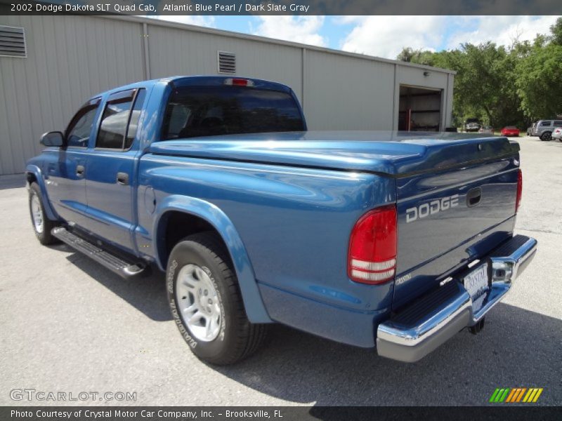 Atlantic Blue Pearl / Dark Slate Gray 2002 Dodge Dakota SLT Quad Cab