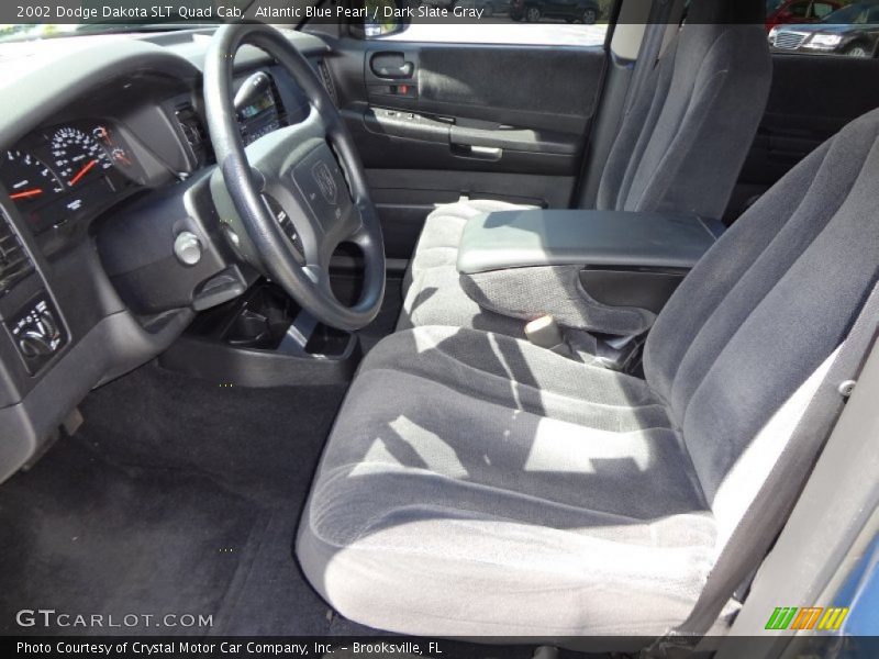 Atlantic Blue Pearl / Dark Slate Gray 2002 Dodge Dakota SLT Quad Cab