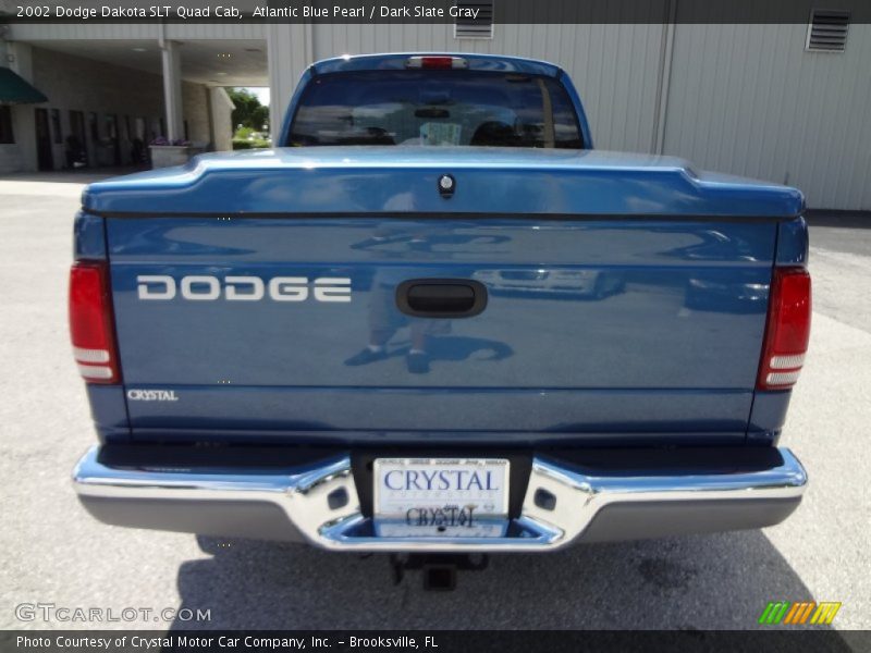 Atlantic Blue Pearl / Dark Slate Gray 2002 Dodge Dakota SLT Quad Cab
