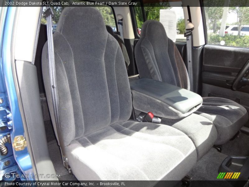 Atlantic Blue Pearl / Dark Slate Gray 2002 Dodge Dakota SLT Quad Cab