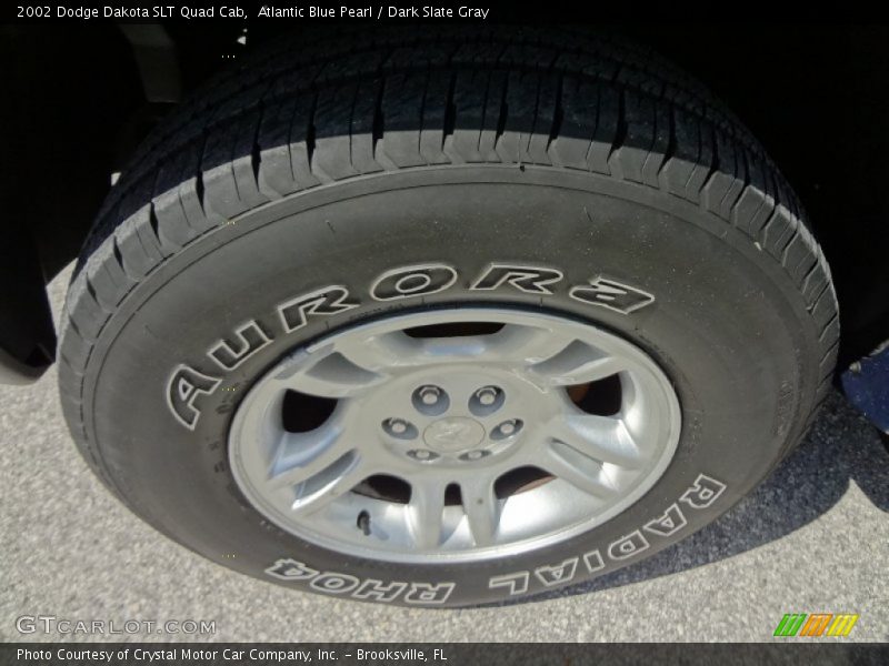 Atlantic Blue Pearl / Dark Slate Gray 2002 Dodge Dakota SLT Quad Cab