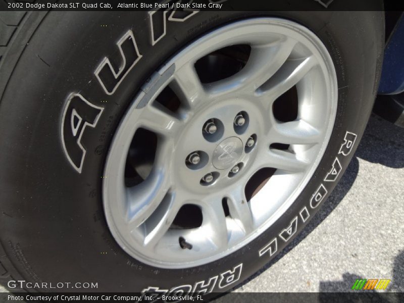 Atlantic Blue Pearl / Dark Slate Gray 2002 Dodge Dakota SLT Quad Cab
