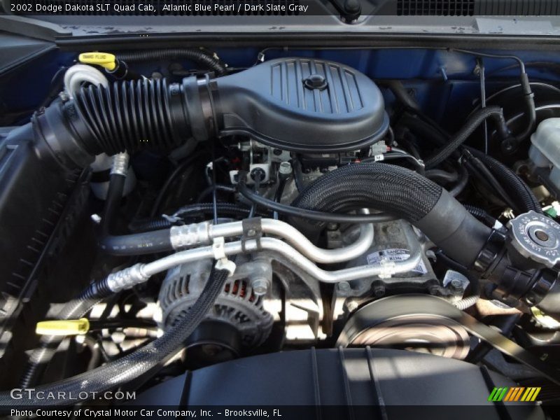Atlantic Blue Pearl / Dark Slate Gray 2002 Dodge Dakota SLT Quad Cab