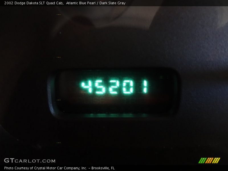 Atlantic Blue Pearl / Dark Slate Gray 2002 Dodge Dakota SLT Quad Cab