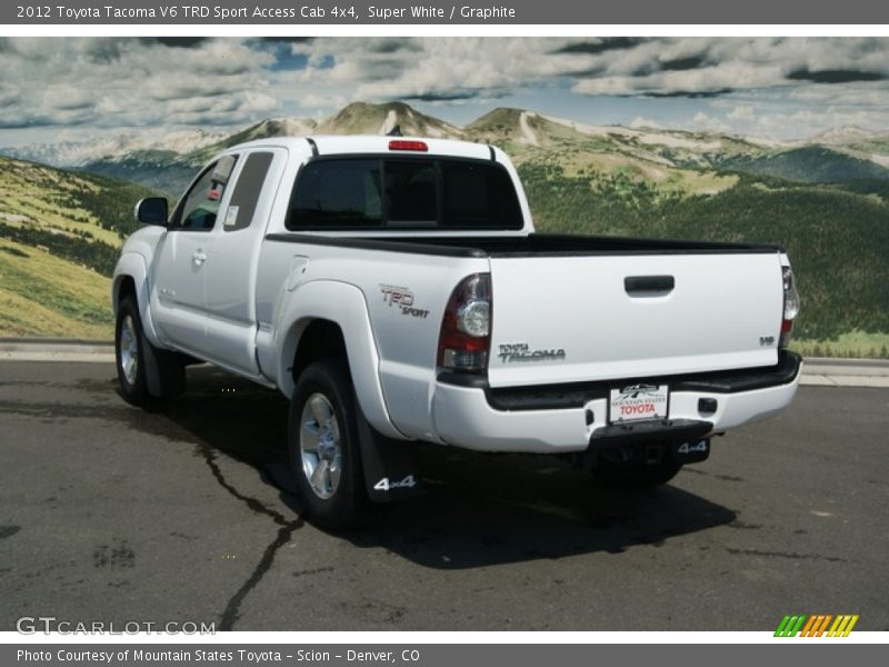 Super White / Graphite 2012 Toyota Tacoma V6 TRD Sport Access Cab 4x4