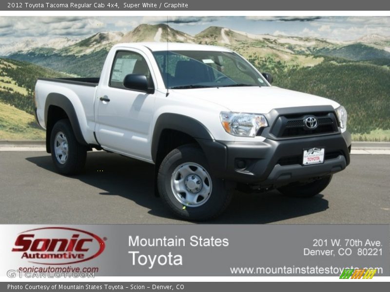 Super White / Graphite 2012 Toyota Tacoma Regular Cab 4x4