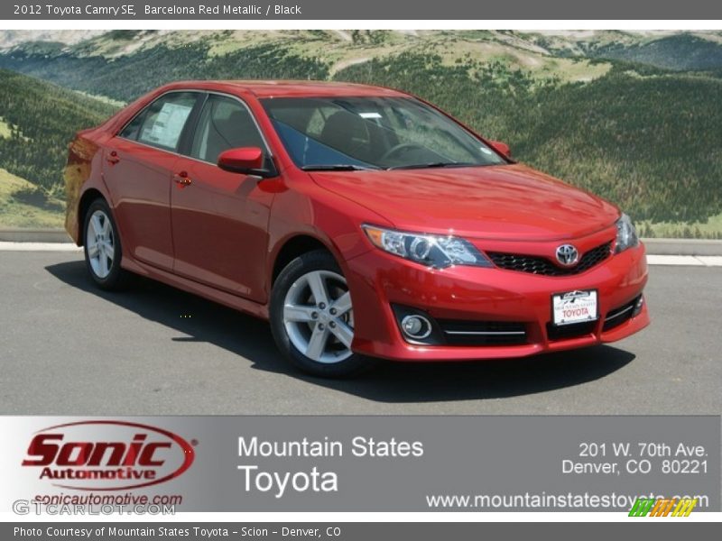 Barcelona Red Metallic / Black 2012 Toyota Camry SE