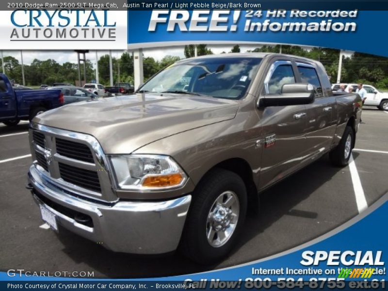 Austin Tan Pearl / Light Pebble Beige/Bark Brown 2010 Dodge Ram 2500 SLT Mega Cab