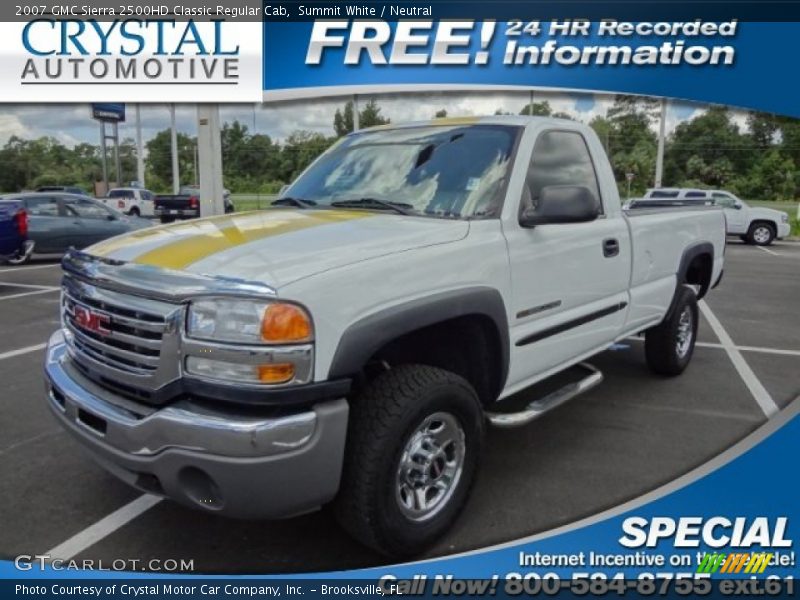 Summit White / Neutral 2007 GMC Sierra 2500HD Classic Regular Cab