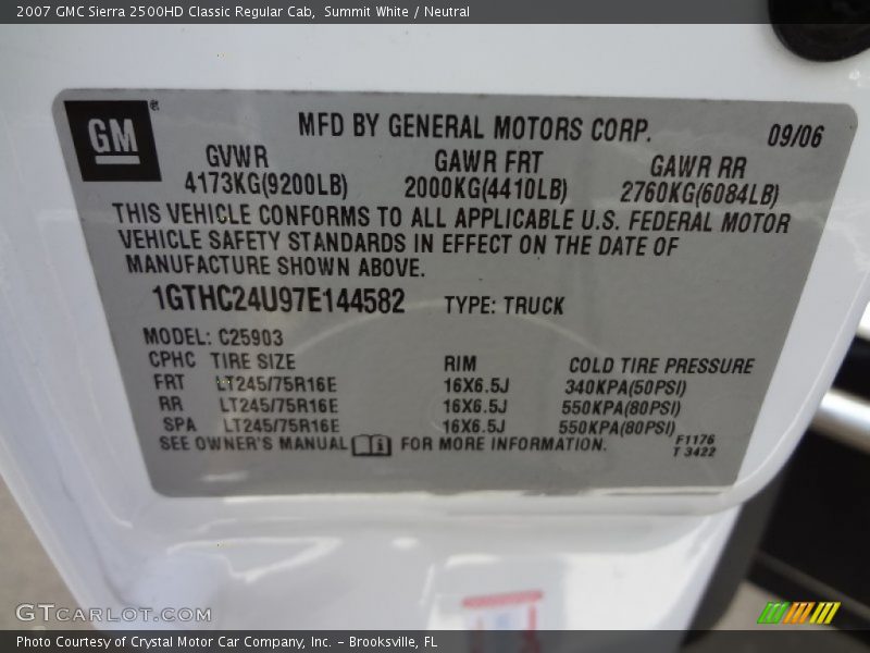 Summit White / Neutral 2007 GMC Sierra 2500HD Classic Regular Cab