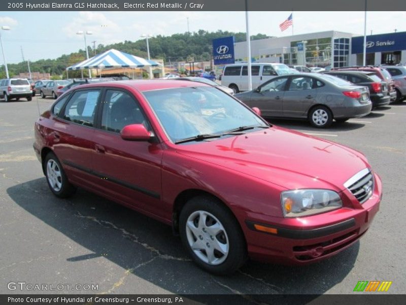 Electric Red Metallic / Gray 2005 Hyundai Elantra GLS Hatchback