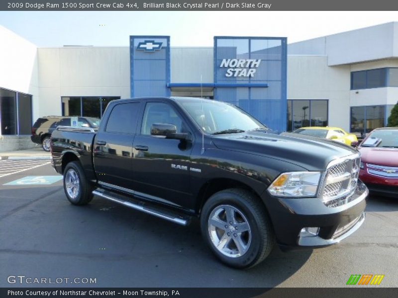 Brilliant Black Crystal Pearl / Dark Slate Gray 2009 Dodge Ram 1500 Sport Crew Cab 4x4