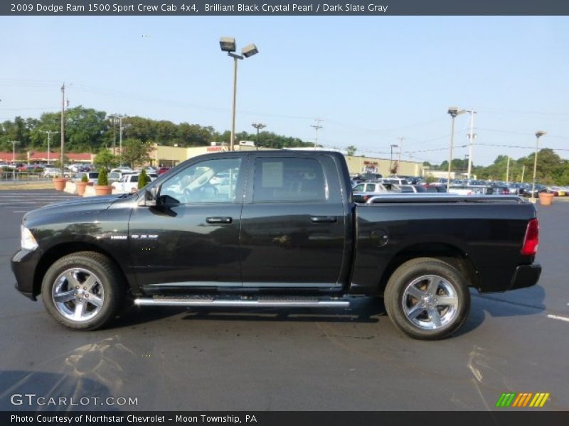 Brilliant Black Crystal Pearl / Dark Slate Gray 2009 Dodge Ram 1500 Sport Crew Cab 4x4