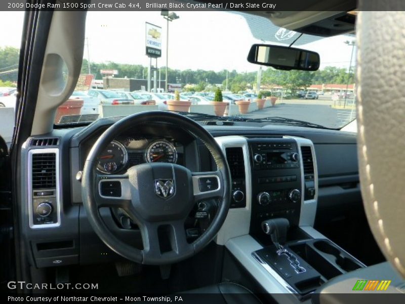 Brilliant Black Crystal Pearl / Dark Slate Gray 2009 Dodge Ram 1500 Sport Crew Cab 4x4