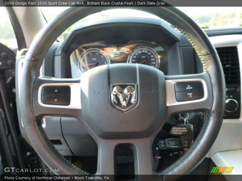 Brilliant Black Crystal Pearl / Dark Slate Gray 2009 Dodge Ram 1500 Sport Crew Cab 4x4