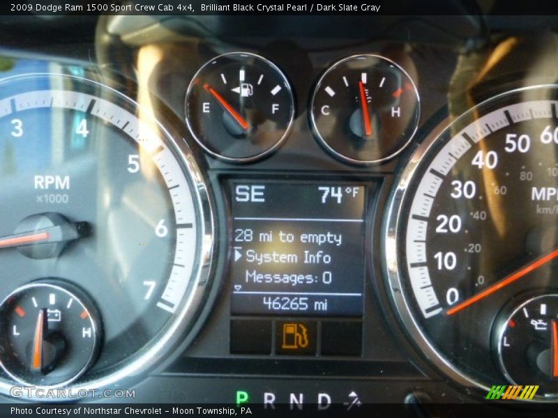 Brilliant Black Crystal Pearl / Dark Slate Gray 2009 Dodge Ram 1500 Sport Crew Cab 4x4